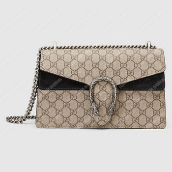 Replica Gucci Dionysus Small GG Shoulder Bag Beige Black