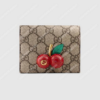 Replica Gucci GG Supreme Card Case with Cherries