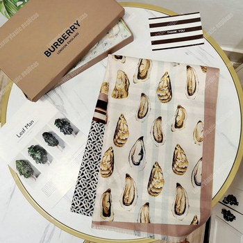 Replica Burberry Oyster, Black Monogram and Mariner Print Silk Scarf Archive Beige