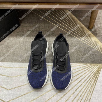 Replica Prada Prax 01 Knit Fabric Sneakers Blue