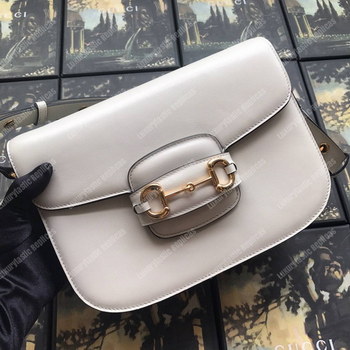 Replica Gucci 1955 Horsebit Shoulder Bag White