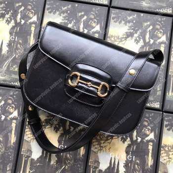 Replica Gucci 1995 Horsebit Shoulder Bag Black