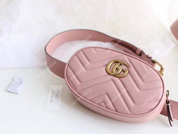 Replica Gucci GG Marmont Matelassé Leather Belt Bag Pink