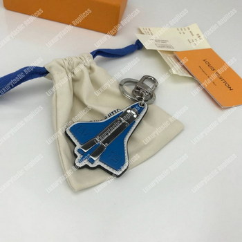 Replica LV Metal Rocket Bag Charm and Key Holder Blue