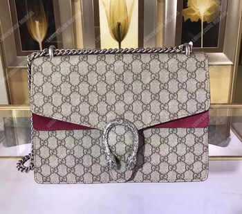 Replica Gucci Dionysus GG Supreme Shoulder Bag Beige Pink