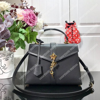 Replica LV Rose Des Vents PM Black Gold Padlock Handbag