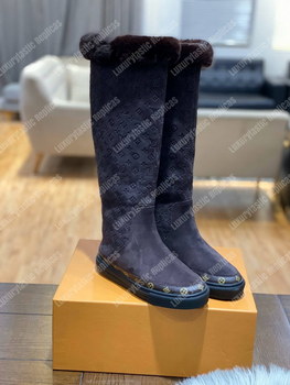 Replica LV Snowball Flat Half Boot Brown