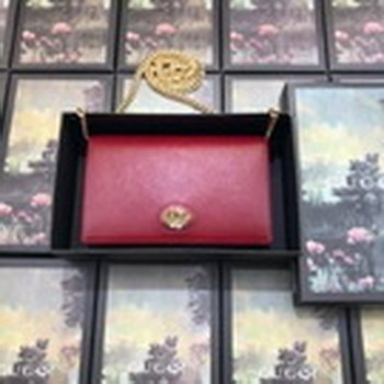 Replica Gucci Leather Chain Card Case Wallet Red