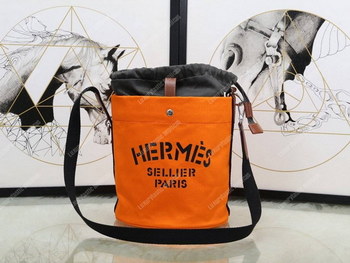 Replica Hermes Grooming Bag Orange Palladium Plated Hardware
