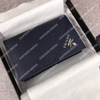 Replica Prada Saffiano Leather Card Holder Black