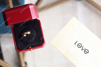 Replica Cartier Love 3 Diamond Ring Rose Gold