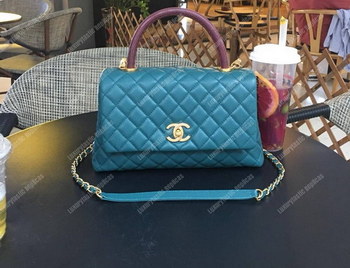 Replica Chanel Flap Bag With Top Handle Blue