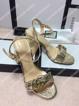 Replica Gucci Marmont GG Metallic Sandals