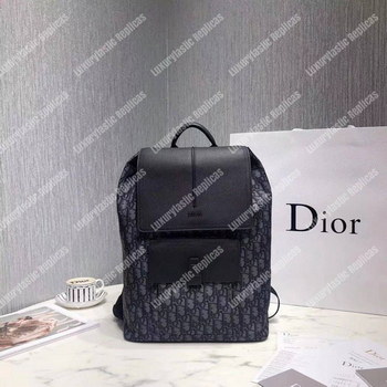 Replica Dior Navy Blue Oblique Drawstring Motion Backpack