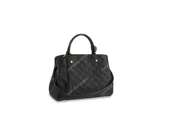 Replica LV Montaigne MM Monogram Empreinte Leather Noir