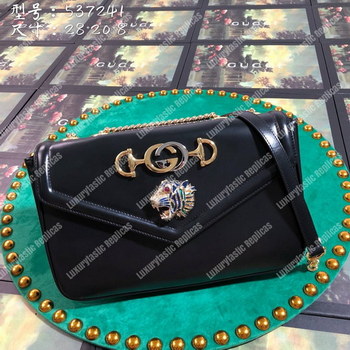 Replica Gucci Rajah Medium Shoulder Bag Black