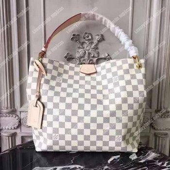 Replica LV Graceful PM Damier Azur Rose Ballerine