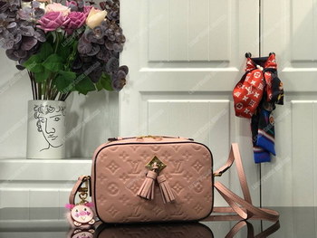 Replica LV Saintonge Monogram Empreinte Leather Rose Ballerine