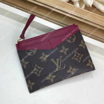 Replica LV Zipped Card Holder Monogram Raisin Purple