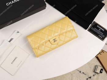 Replica Chanel Classic Long Flap Wallet Yellow