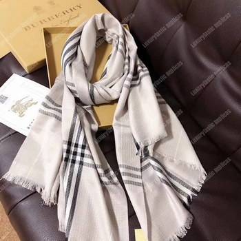 Replica Burberry Check Cashmere Scarf Black White Grey