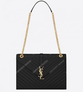 Replica Saint Laurent Large Envelope Chain Bag Black