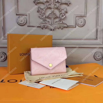 Replica LV Victorie Wallet Monogram Vernis Leather Rose Ballerine