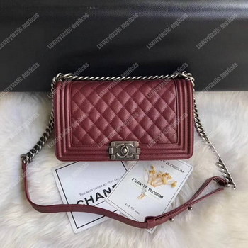 Replica Chanel Boy Medium Handbag Burgundy