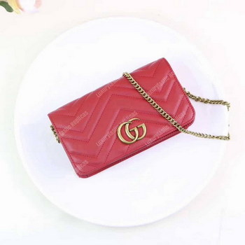Replica Gucci GG Marmont Mini Leather Bag Red