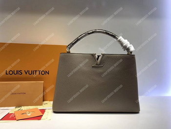 Replica LV Capucines MM Taurillon And Python Leather Galet