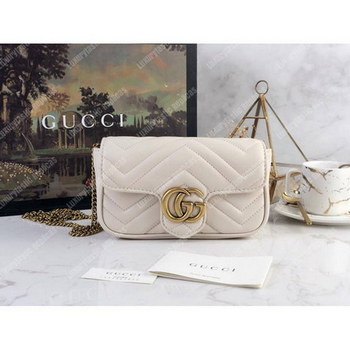 Replica Gucci GG Marmont Matelassé Super Mini Bag White