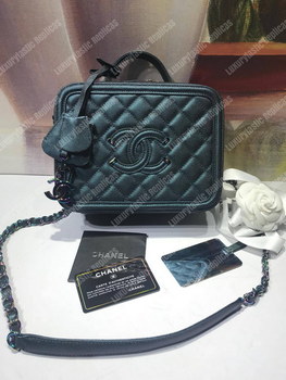 Replica Chanel Iridescent Rainbow Medium Filigree Vanity Case Turquoise