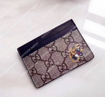 Replica Gucci Tiger Print GG Supreme Card Case
