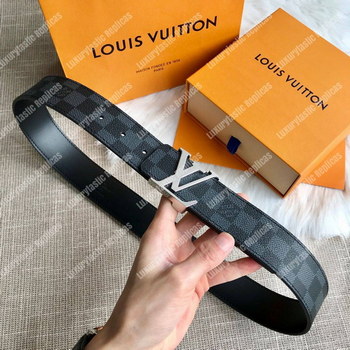 Replica LV Initiales 40mm Reversible Belt Graphite