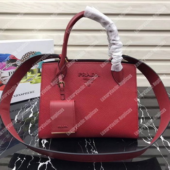 Replica Prada Monochrome Saffiano Leather Bag Red