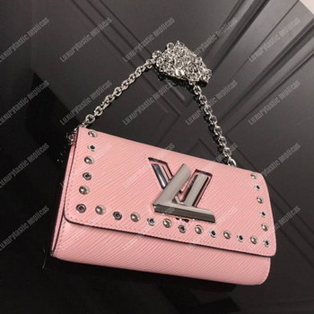 Replica LV Twist Chain Wallet Epi Leather Rose Ballerine