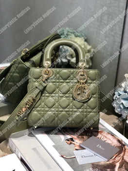 Replica Lady Dior Medium Bag Green