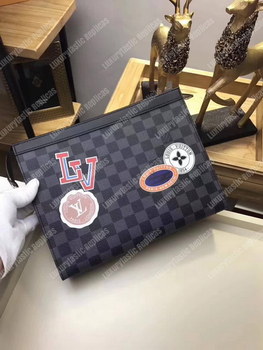 Replica LV Pochette Voyage MM Damier Graphite Canvas 2017