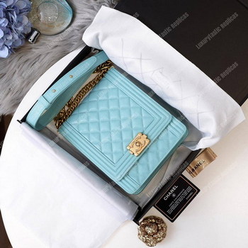 Replica Chanel Boy Handbag Light Blue