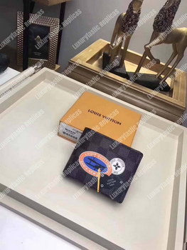 Replica LV League Damier Graphite Canvas Multiple Wallet 2017