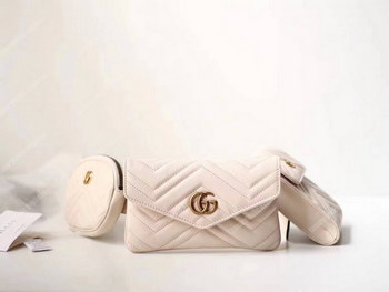 Replica Gucci GG Marmont Matelassé Belt Bag White