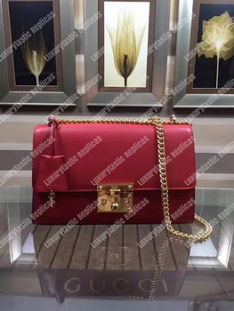 Replica Gucci Padlock Leather Shoulder Bag Red
