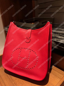 Replica Hermes Evelyne III 29 Clemence Bag Rouge Red