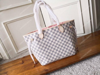 Replica LV Neverfull MM Damier Azur Rose Ballerine