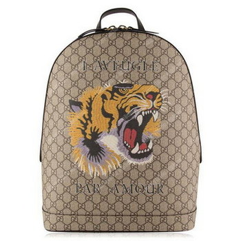 Replica Gucci Tiger Print GG Supreme Backpack