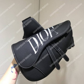 Replica Dior Black Grained Calfskin Saddle Messenger Bag