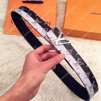 Replica LV Belt Initiales Monogram Eclipse Split Outdoor 40mm BlackWhite