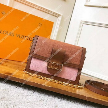 Replica LV Dauphine MM Taurillon Leather BruniStrawberry Milk