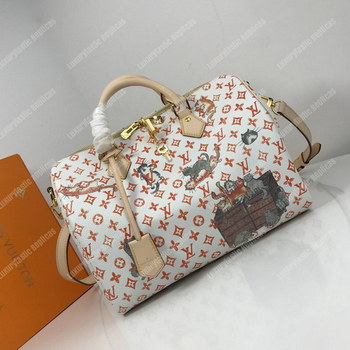 Replica LV Speedy Bandouliere 30 Catogram WhiteOrange