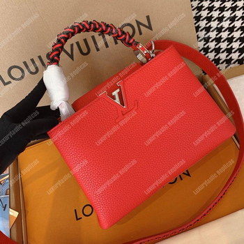 Replica LV Capucine BB Handbag Taurillon Leather CherryNoir